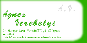 agnes verebelyi business card